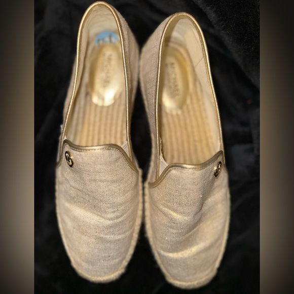 MICHAEL Michael Kors Gold Espadrilles with Shimmer Finish - Picture 7 of 16